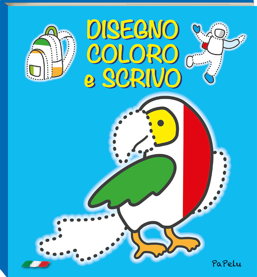 Copertina Disegno Coloro e Scrivo 2.0 (Blu) - PaPelu, Libri per Bambini e Bambine