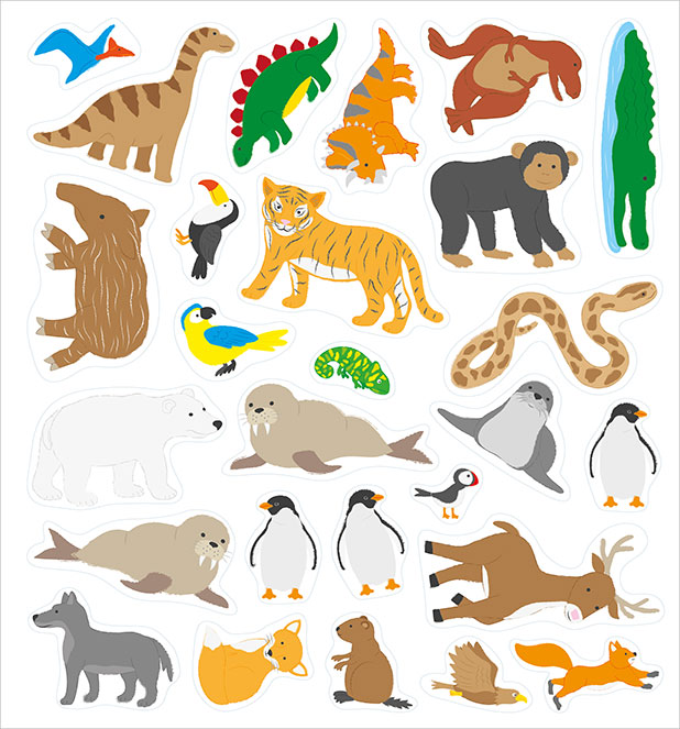 Autoadesivi Removibili Gli Animali - PaPelu, Libri per Bambini e Bambine