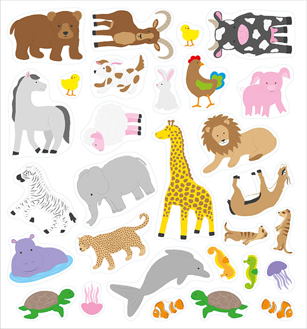 Autoadesivi Removibili Gli Animali - PaPelu, Libri per Bambini e Bambine