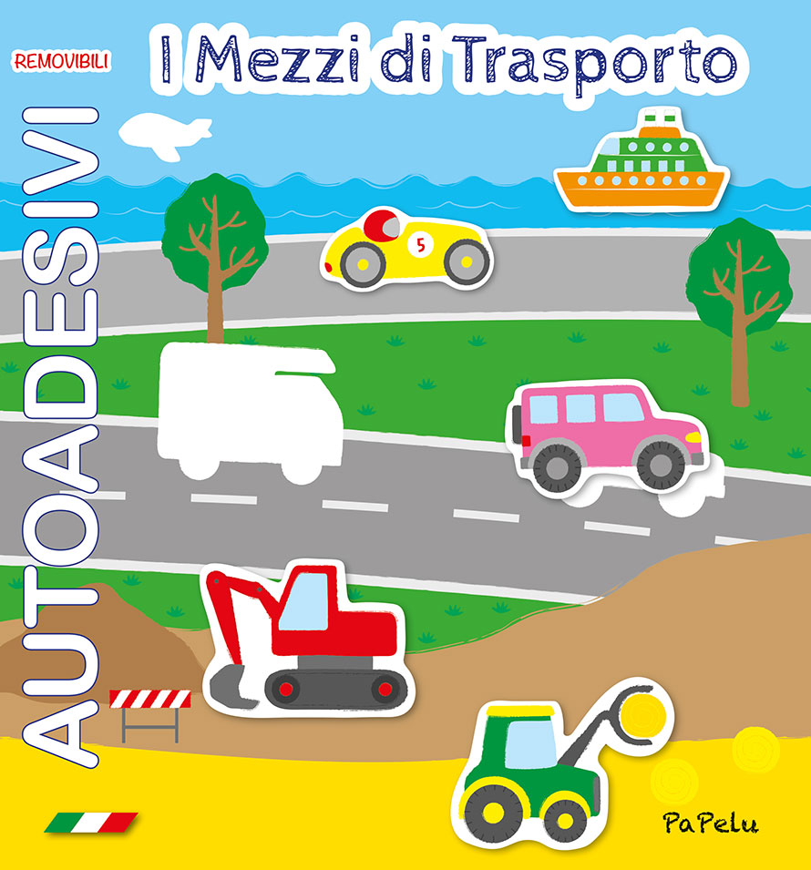 Copertina Autoadesivi Removibili I Mezzi di Trasporto - PaPelu, Libri per Bambini e Bambine