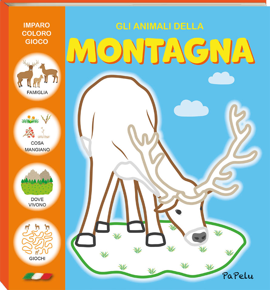 Copertina Imparo Coloro Gioco gli Animali della Montagna - PaPelu, Libri per Bambini e Bambine