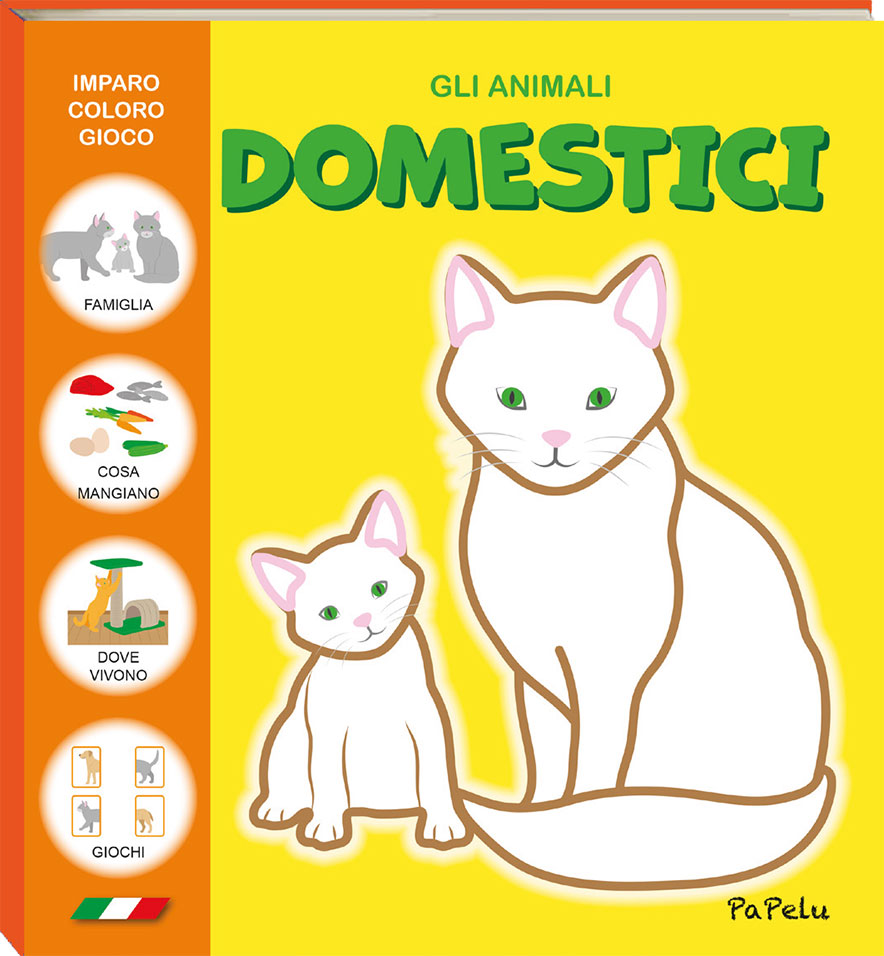 Copertina Imparo Coloro Gioco gli Animali Domestici - PaPelu, Libri per Bambini e Bambine